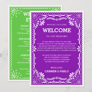 Papel Picado Colourful Mexican Wedding Welcome Not Invitation