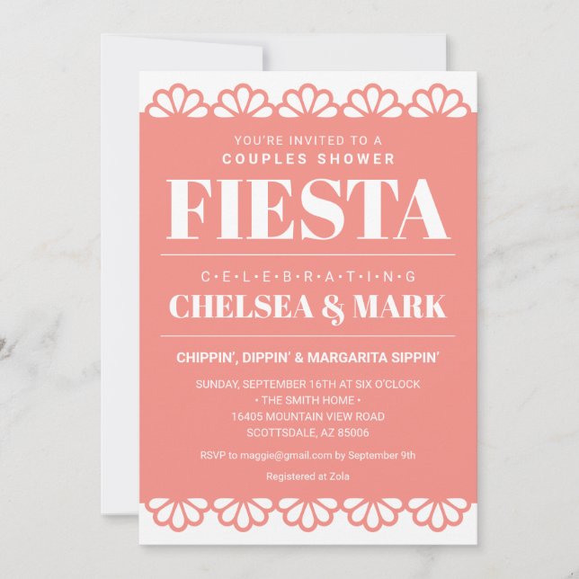 Papel Picado Couples Shower Invitation (Front)