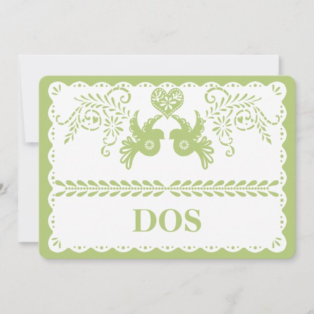 Papel Picado Dos Two Table Number Gold Fiesta (Front)