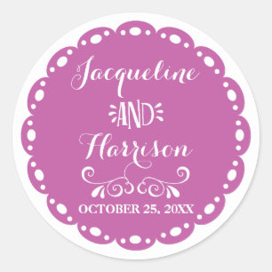 Papel Picado Envelope Seal Purple Fiesta Wedding