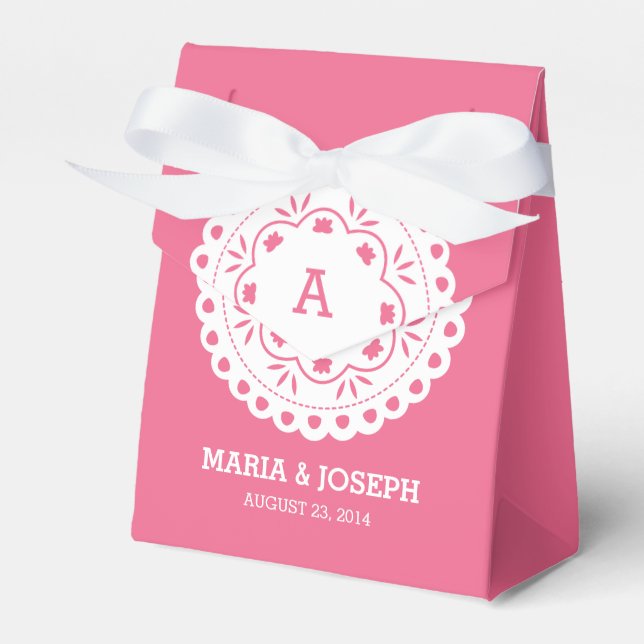 Papel Picado Favour Box - Pink (Front Side)