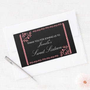 Papel Picado Fiesta Sweet 16 Mexican Any Colour Re Rectangular Sticker