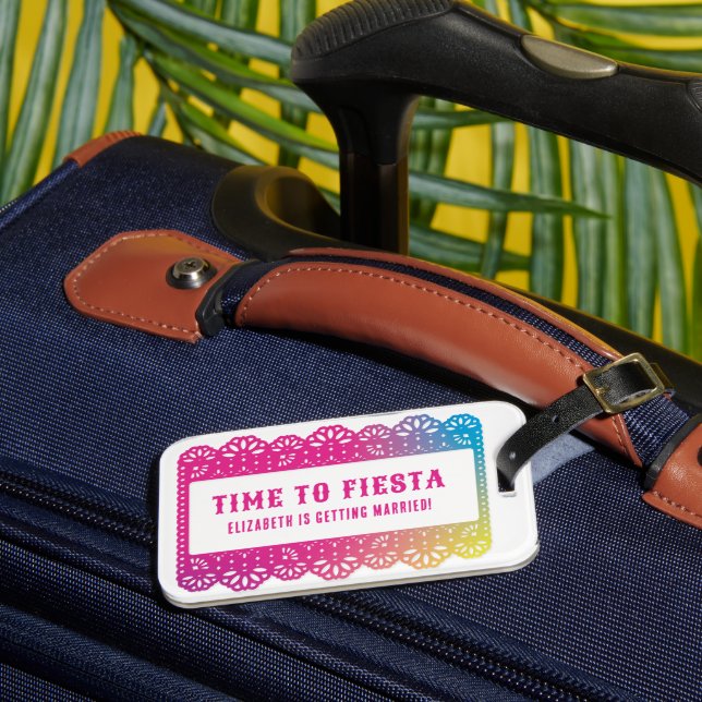 Papel Picado Fun Fiesta Luggage Tag (Front Insitu 3)