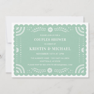 Papel Picado Mexican Couples Shower Invitation
