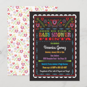 Papel Picado Mexican Fiesta Baby Shower Invitation
