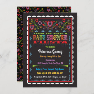 Papel Picado Mexican Fiesta Baby Shower Invitation