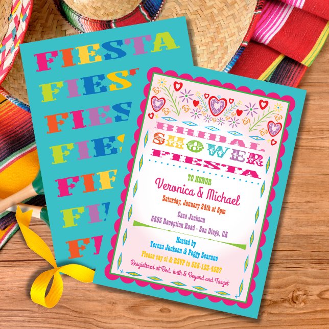 Papel Picado Mexican Fiesta Bridal Shower Invitation (Creator Uploaded)