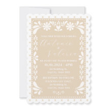 Papel Picado Mexican Neutral Wedding Invitation