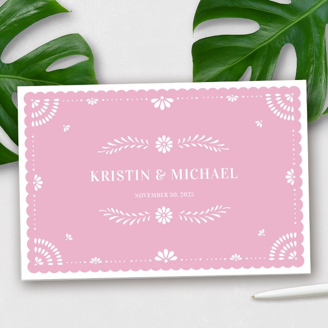 Papel Picado Mexican Wedding Guestbook, Lavender Guest Book (Papel Picado Mexican Wedding Guestbook in Lavender)