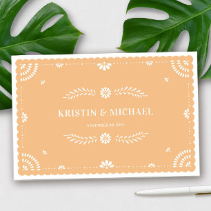 Papel Picado Mexican Wedding Guestbook, Yellow Guest Book