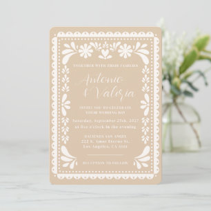Papel Picado Mexican Wedding Invitation Hacienda