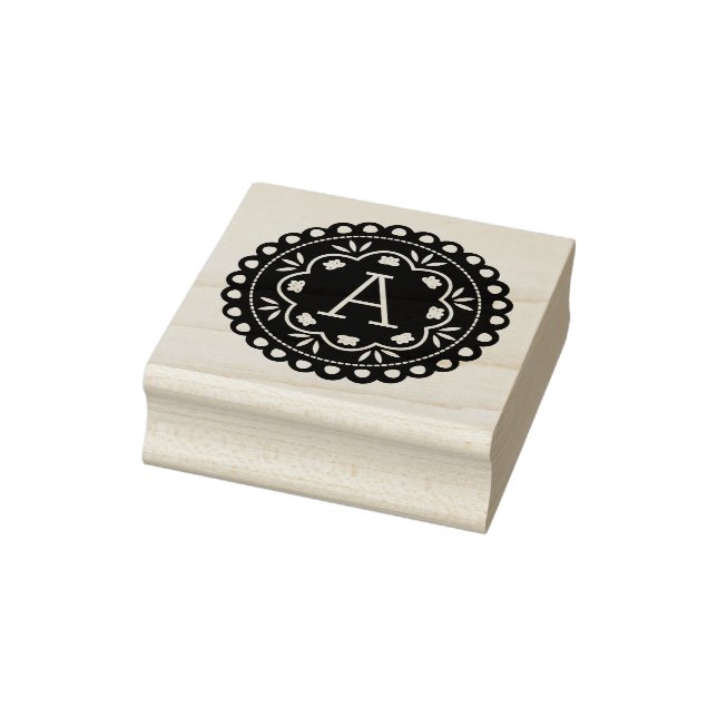 Papel Picado Monogram Rubber Stamp (Stamp)
