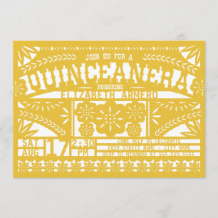 Papel Picado Quinceañera Invitation