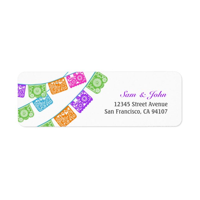 Papel Picado Return Address Labels (Front)
