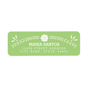 Papel Picado Return Address Labels - Green