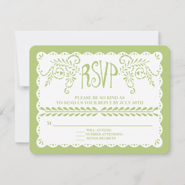 Papel Picado RSVP Lime Fiesta Wedding Banner (Front)
