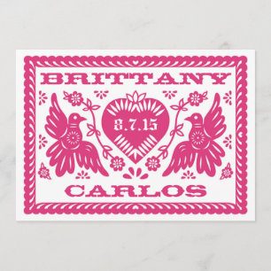 Papel Picado Style Love Birds Invitation