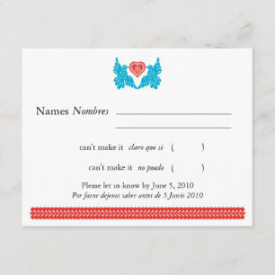 Papel Picado Style Love Birds RSVP Card