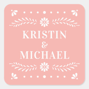 Papel Picado Style Wedding Sticker