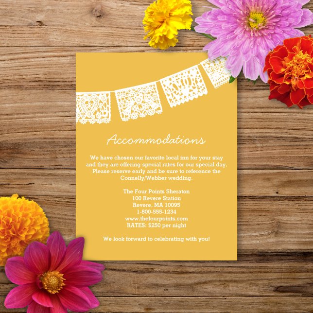 Papel Picado | Wedding Accommodations Card (Creator Uploaded)