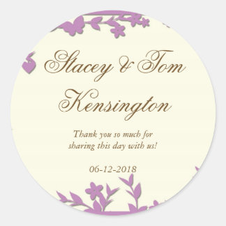 Papel Picado Wedding Invitation - Lovely Doves Classic Round Sticker