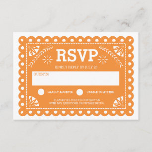 Papel Picado Wedding RSVP Orange
