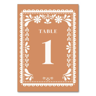 Papel Picado Wedding Table Numbers Modern Mexican