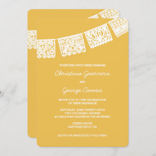Papel Picado Yellow Wedding Invitation
