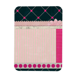PAPER10 GIRLY SCRAPBOOKING BLACK PINKS WHITE PATTE MAGNET