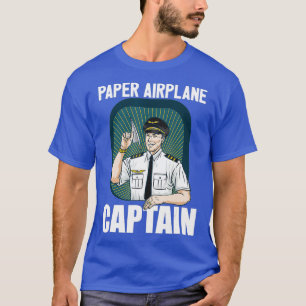 Paper Aeroplane Captain Paper Glider Dart Pilot T-Shirt