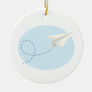 Paper Aeroplane Ceramic Tree Decoration