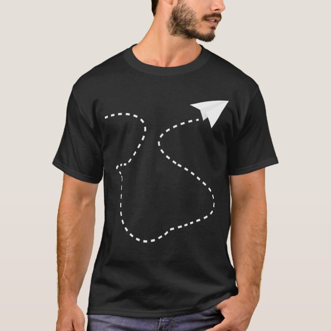 Paper Aeroplane Flying Plane T-Shirt (Front)