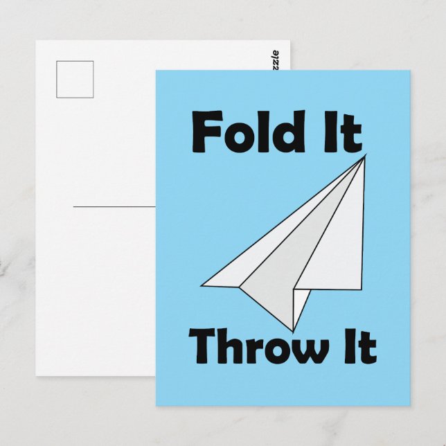 Paper Aeroplane Fold It Throw It  Postcard (Front/Back)