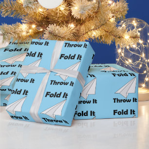 Paper Aeroplane Fold It Throw It Wrapping Paper