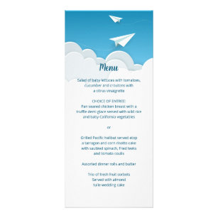 Paper Aeroplane in the Sky Going Away Menu