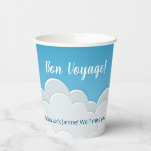 Paper Aeroplane in the Sky Going Away Party Cups