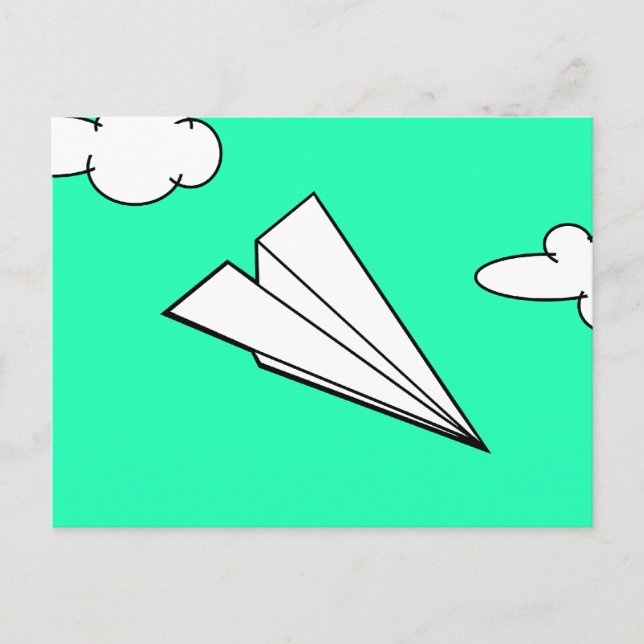 Paper Aeroplane in the Sky Postcard (Front)
