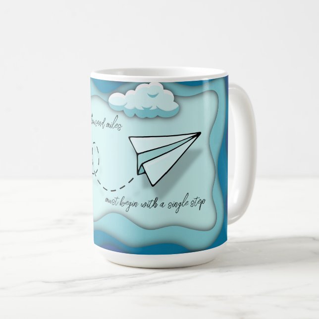 Paper aeroplane | Journey begin with a single Coffee Mug (Front Right)