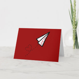 Paper Aeroplane Love Letter Card