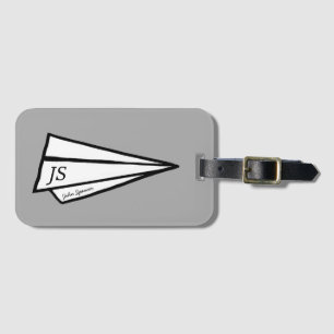 paper aeroplane luggage tag
