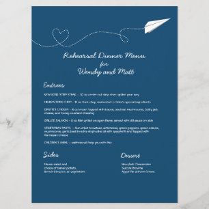 Paper Aeroplane Menu Card
