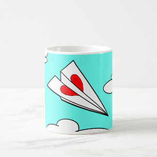 Paper Aeroplane with Heart Coffee Mug