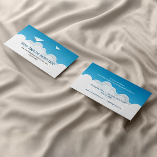 Paper Aeroplanes Above the Clouds Business Card