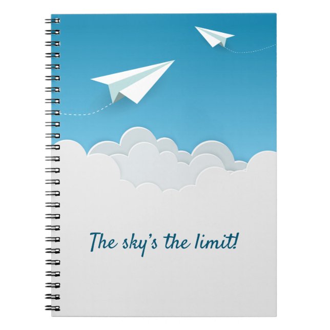 Paper Aeroplanes Above the Clouds Notebook (Front)