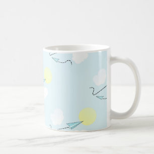 paper aeroplanes coffee mug