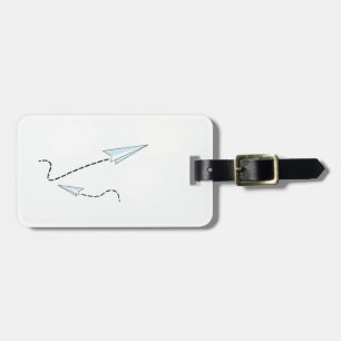 paper aeroplanes luggage tag