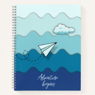 Paper airplane   Adventure begins   Your journey  Notebook
