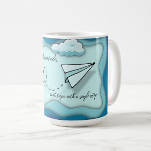 Paper airplane   Journey begin with a single Coffee Mug