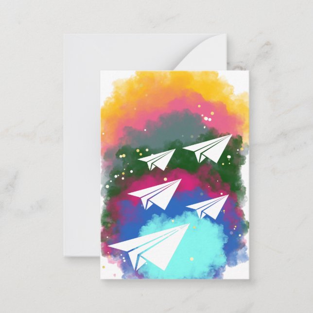 Paper airplanes and colored smoke Card (Front)