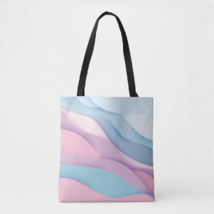 Paper art cartoon abstract waves. Paper carve back Tote Bag